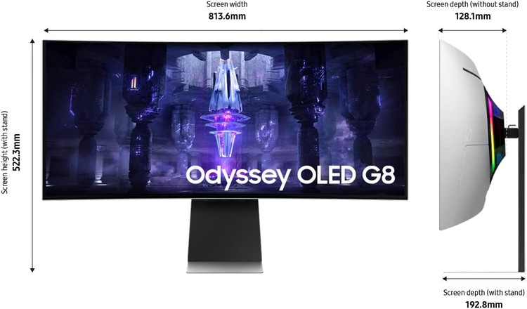 مانیتور گیمینگ سامسونگ مدل LS34BG850 سایز ۳۴ اینچ OLED با کیفیت UWQHD و نرخ تازهسازی ۱۷۵ هرتز